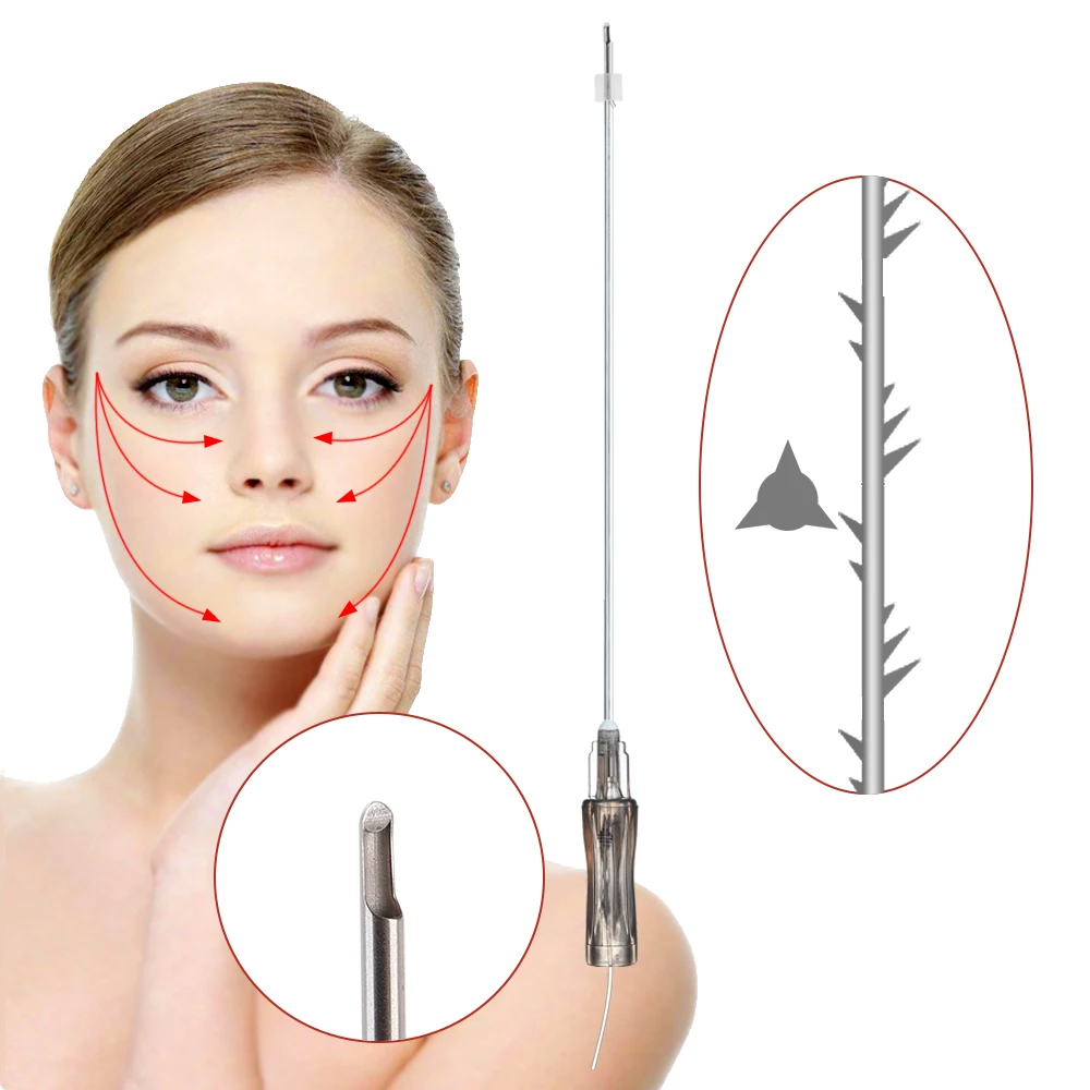 Disposable Medical Absorbable 19g 38mm Medical Spa Use Blunt L Cog 3d Pcl Thread Lifting