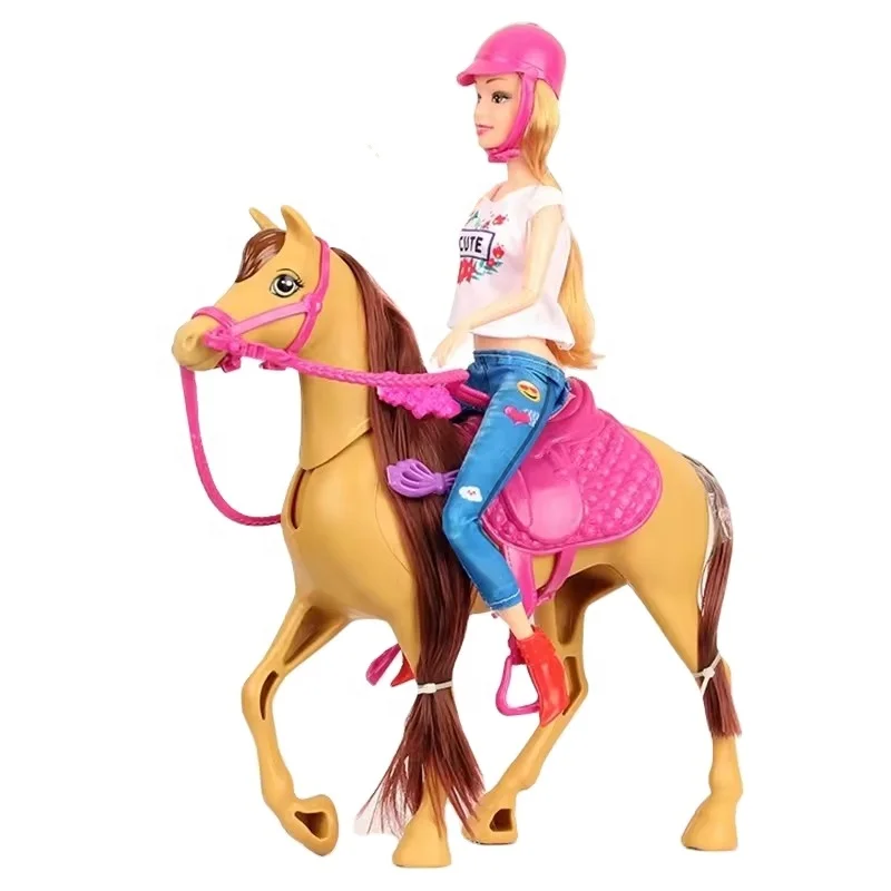 QW New Hot Selling Girl Toy 12 Inch Doll Riding a Horse and Playing at Home as a Holiday Gift for Baby Aged 5 and Over