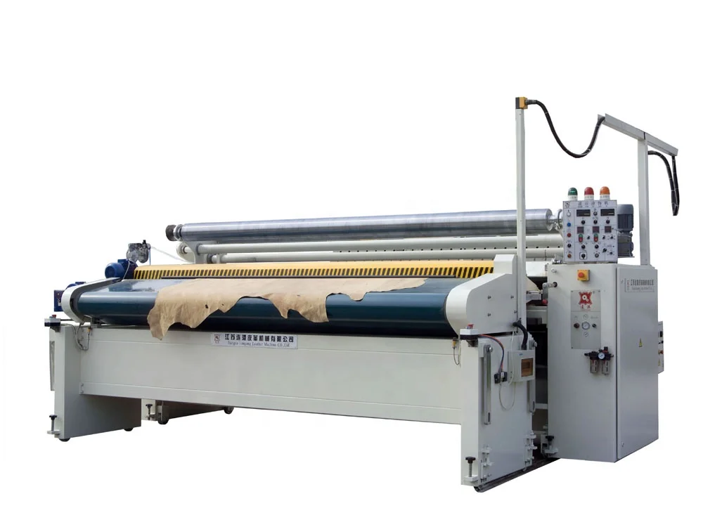 tannery leather chemicall wax oil roller coating machine for PU PVC artificial leather or split leather