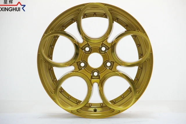 Factory hot sale car auto black 4x114.3 5x100  holes 17 inch gold rims mag wheel