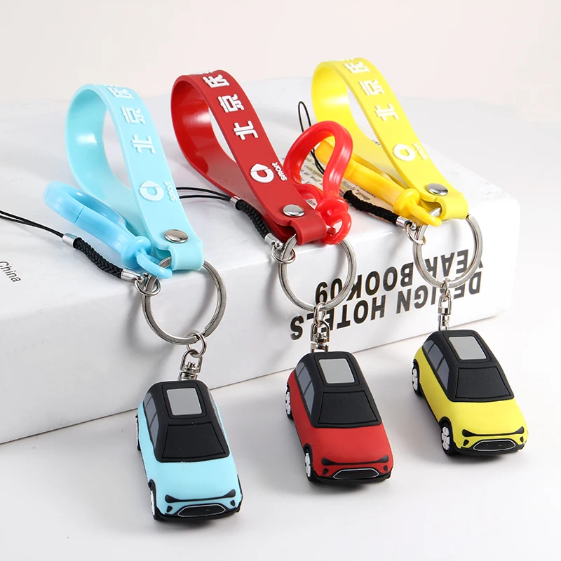 Custom  Soft Flexible Brand 3D PVC Key Chain Fashion   Model Auto Keychain  Car Great Gift