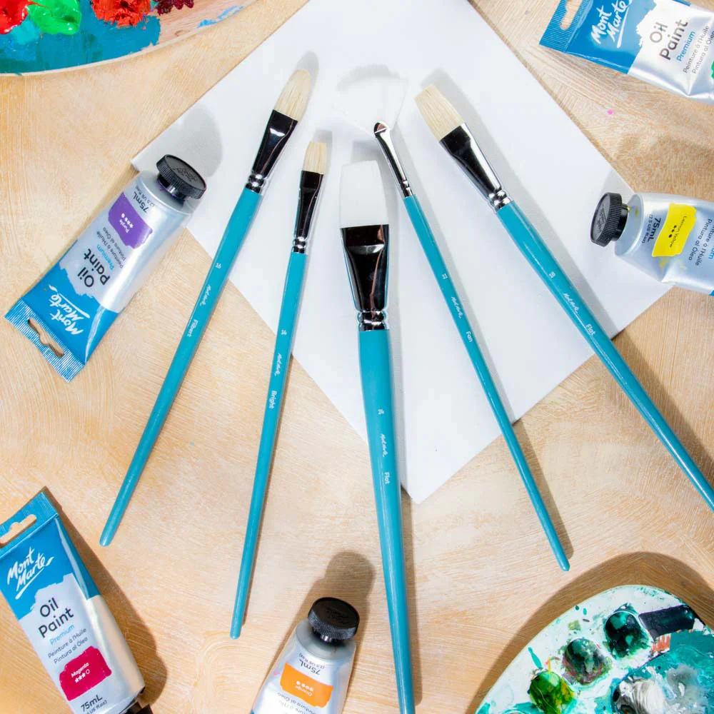 Mont Marte Gallery Series Brush Set Oils 5pc paint brush set