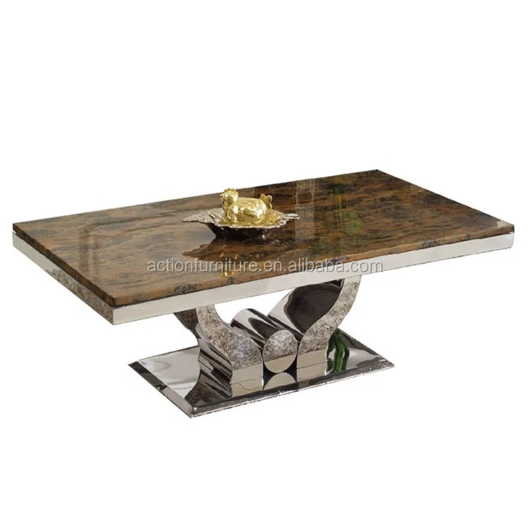 New modern designs dining set long glass rectangle dining table and chairs C215