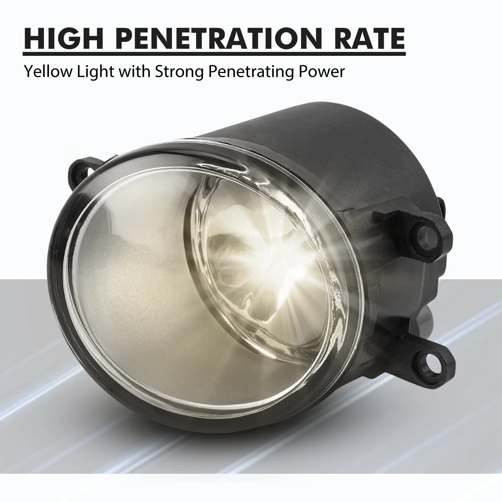 Bevinsee Front Bumper Driving Lamp Clear Fog Light Assembly Kit Headlight Projector Len LED For Toyota Yaris Hatchback 2006-2008