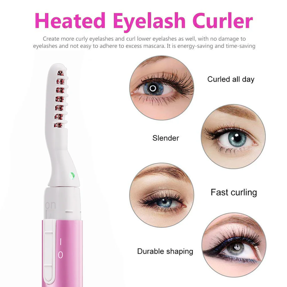 PRITECH Aluminum ABS Material Double Heated Battery Operated Electric Eyelash Curler
