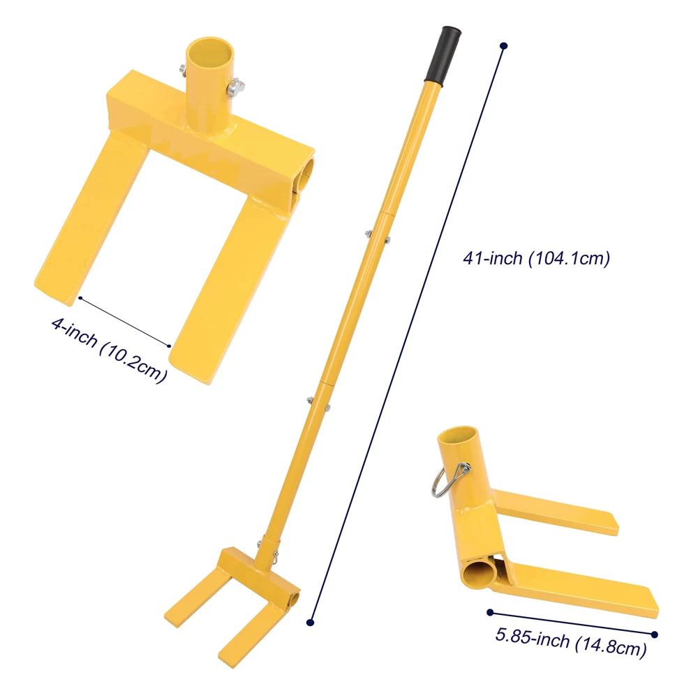 Pallet Buster Tool with Handle 3 Section 41in - Deck Wrecker Dismantler Wood Pallet Tool Breaker Pry Bar Puller