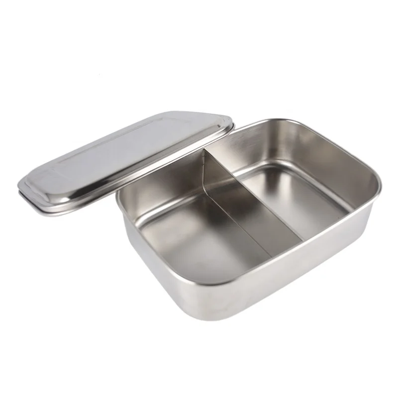 Chic Modern Design Rectangle Shape Stainless Steel Bento Lunch Container Lunch Box Food Container