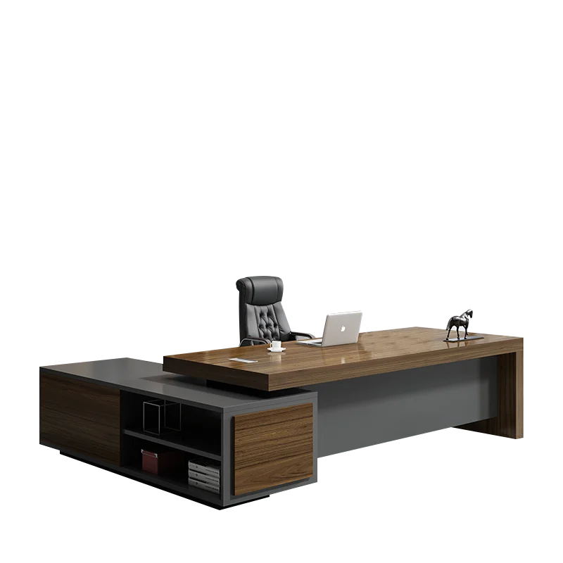 LANRAN Modern Design L Shaped CEO Boss Manager Executive Office Desk for Wood Office Furniture