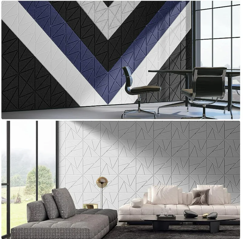 12pcs/set Acoustic Panel Sound Proof Panels Square Self-Adhesive Polyester Acoustic Panels for Studio Recording Office Home