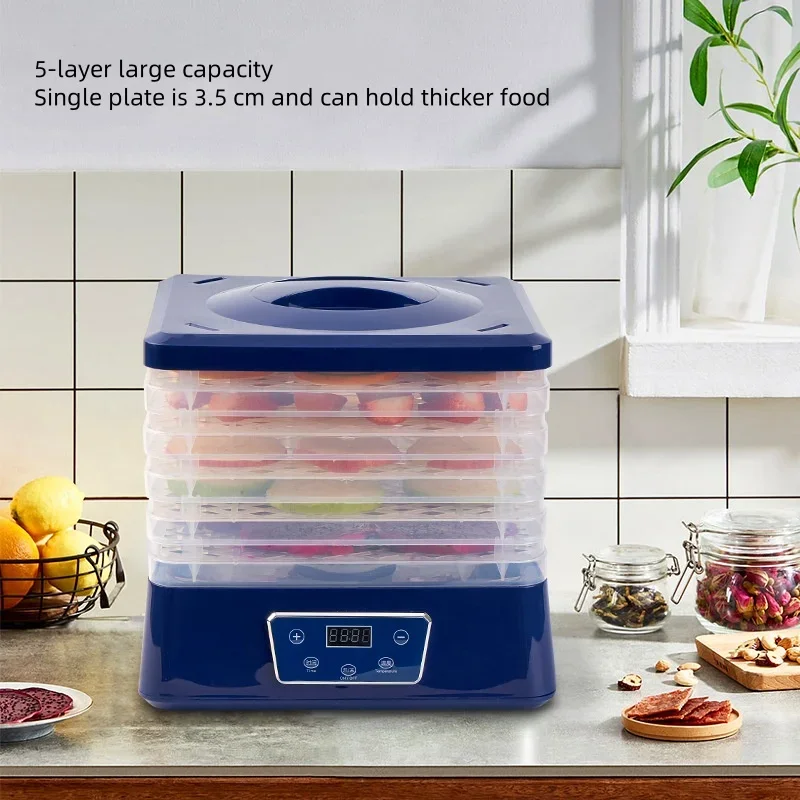 110V 220V Thermostat Food Dehydrator 5 layers Fruit drying machine With Timer Snack Herb Desiccator Temperature Adjustable