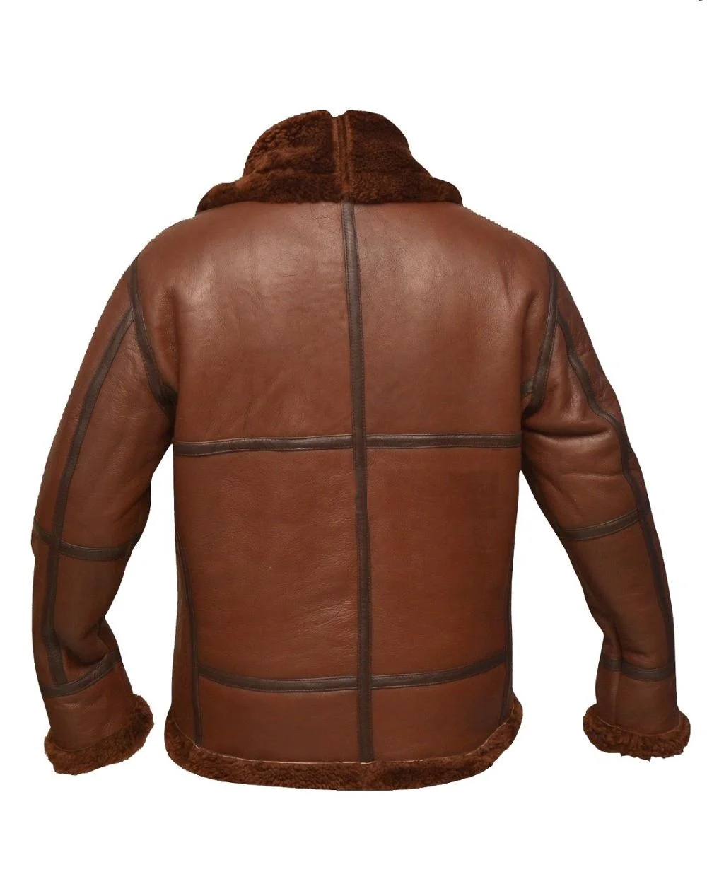 Bomber Flying Sheepskin Leather Jacket Shearling B3 Aviator Fur Men Flight warm Filling Winter Wear Casual Coat Jacket