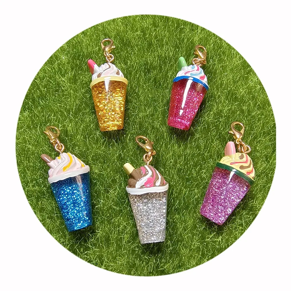 Custom Keychain Flatback Resin Ice Cream Key Chain 100pcs Wholesale Key Ring Purse Phone DIY Decoration