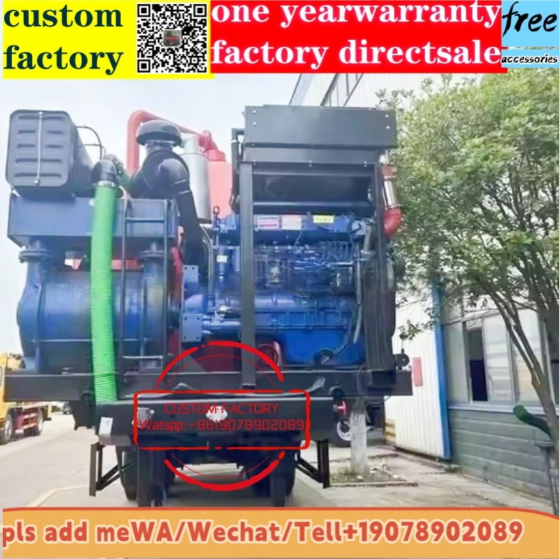 4x2 diesel sewage vacuum trailer manual 3-Axles Vacuum Sewage Suction Semi Trailer with vaccum pump