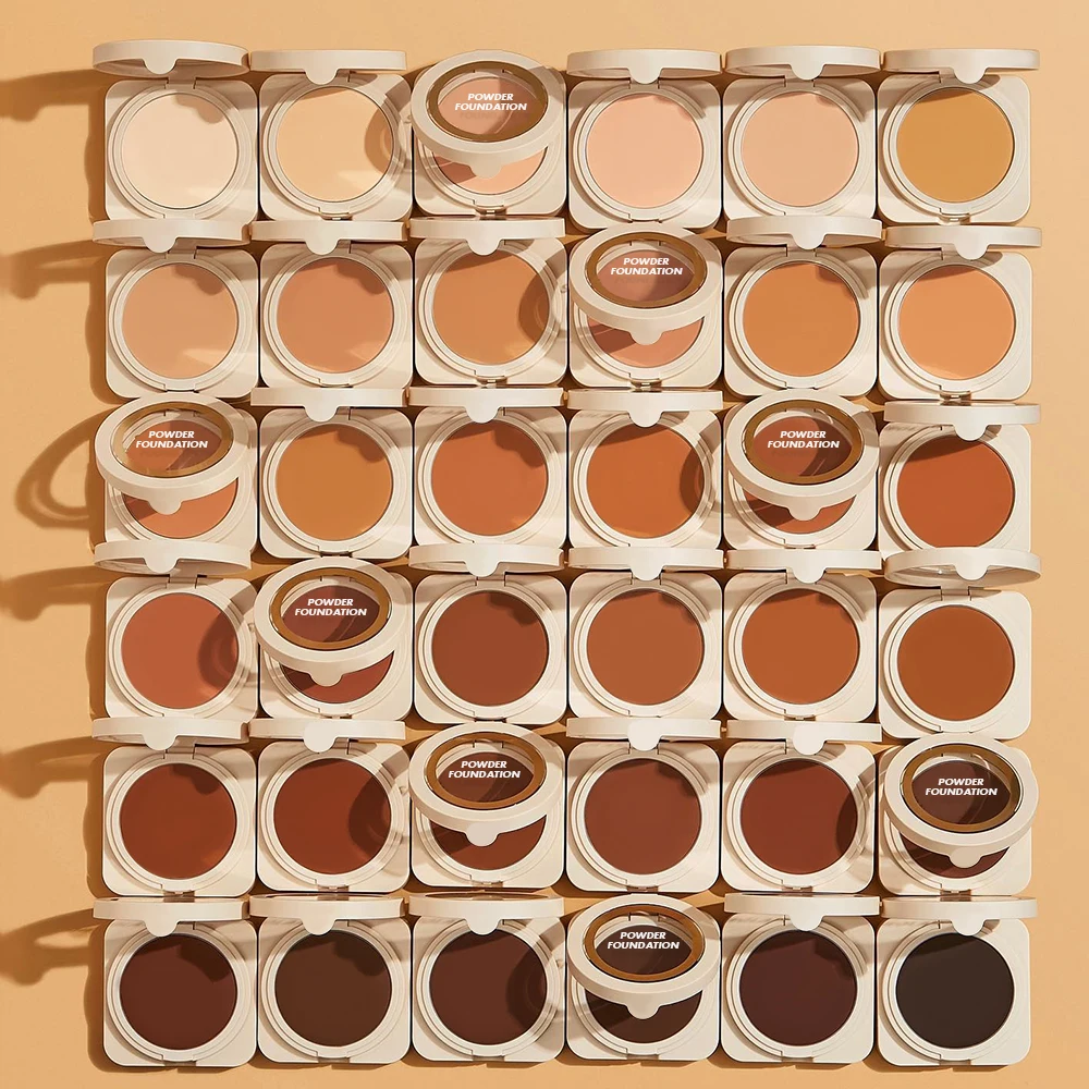 36 Colors Vegan Oil-Control Waterproof Pressed Powder Foundation Palette Private Label Healthy Lightweight Foundation