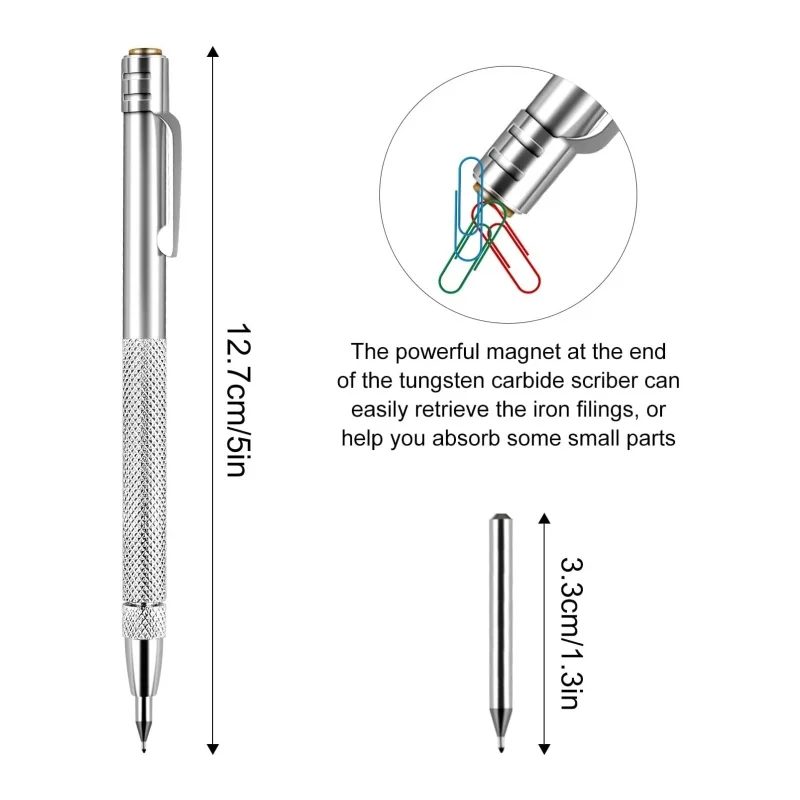 Tungsten Carbide Tip Scriber  Aluminium Magnet Carbide Scribe Tool  for Glass, Ceramics, Hardened Steel, Metal