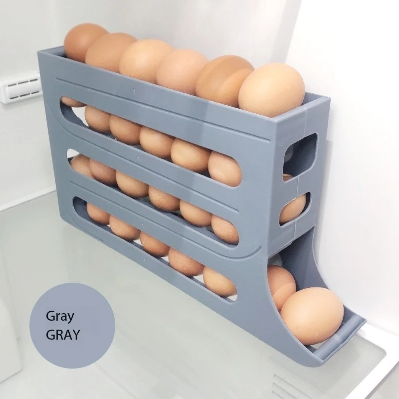 Egg Holders Dispenser for Home and Kitchen Organizer Accessories Automatic Rolling Egg Trays with 4 Tiers