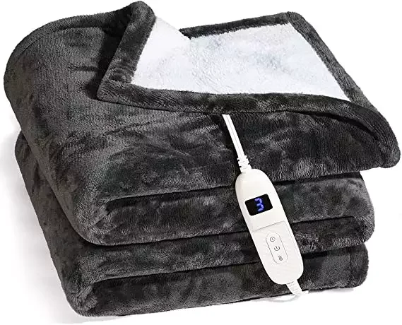 Fast Heating Blanket Machine Washable Super Soft and Comfortable Electric Heated Blanket with Hand Controller