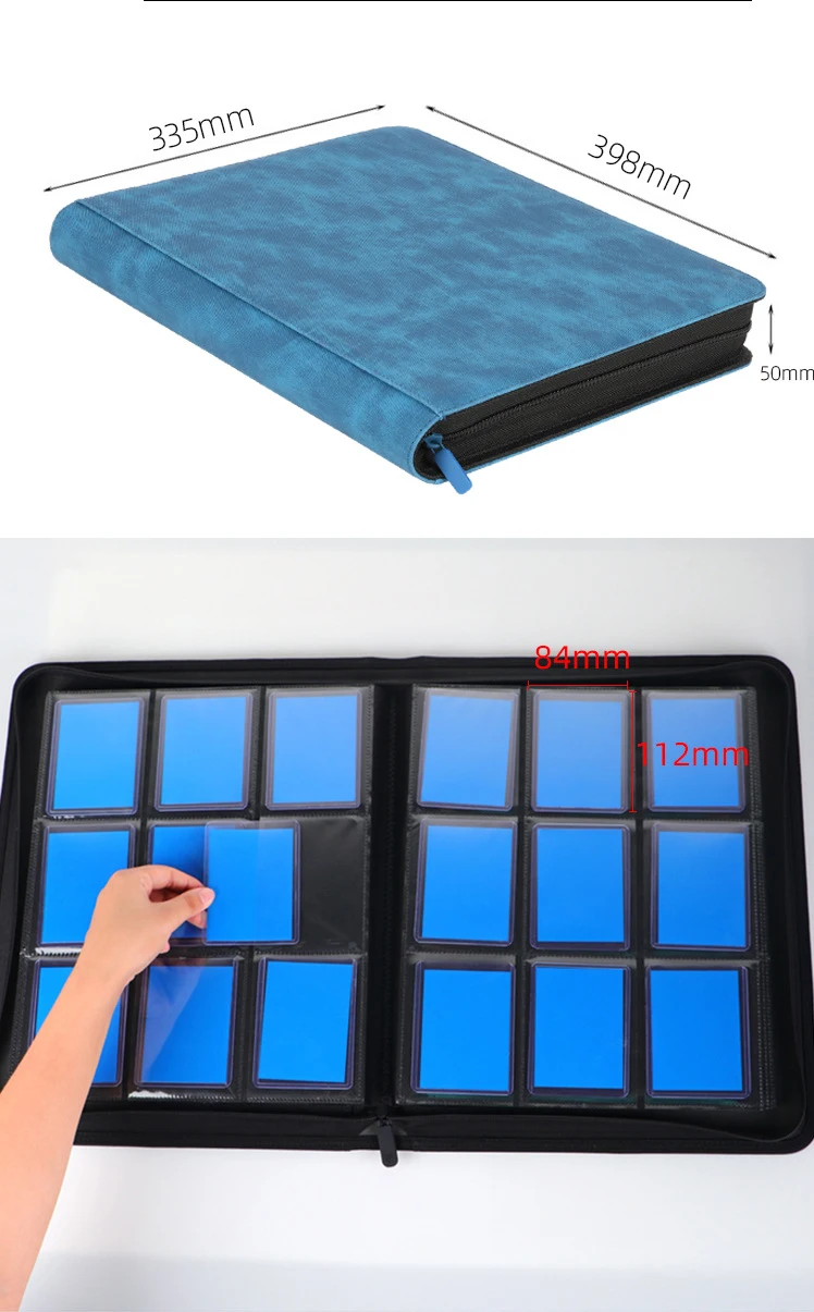 Cowboy print large 9-panel hard card holder booklet basketball soccer card toploader double protection card booklet
