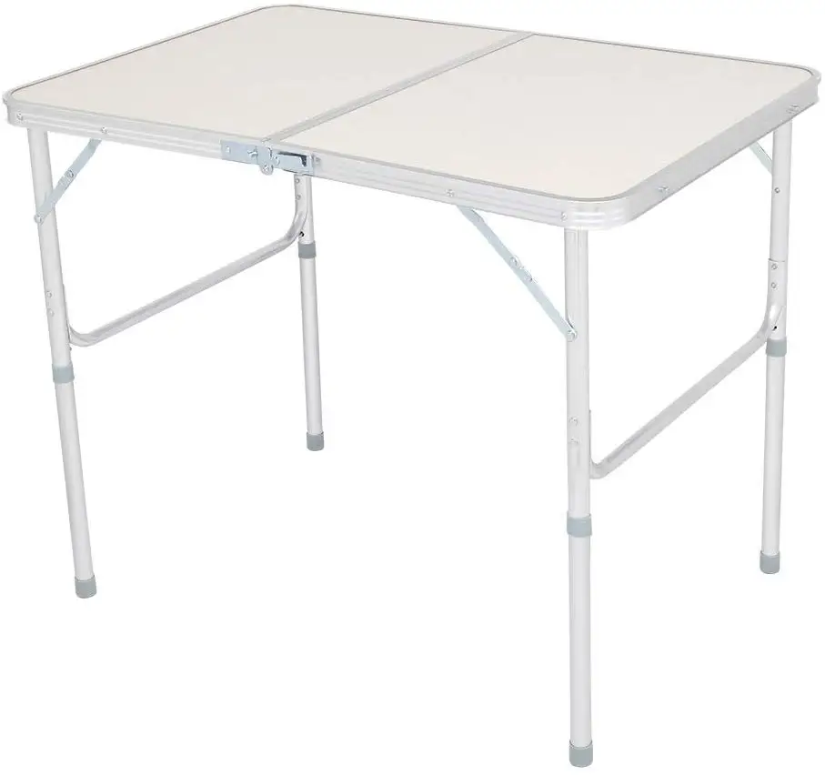 Outsunny Aluminum Camping Folding Camp Table with Carrying Handle, 23.5-Inch x 17.5-Inch