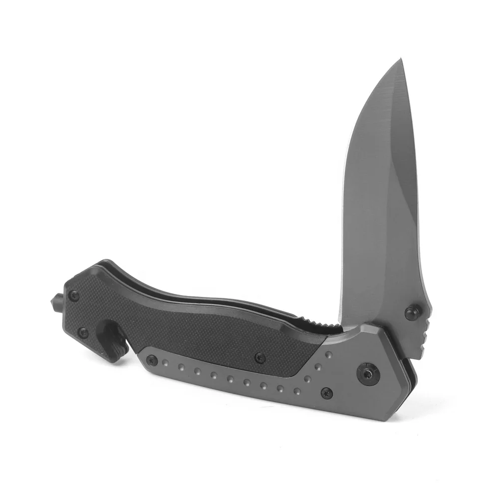 Stainless Blade G10 Handle Broken Glass Function Outdoor Camping Tactics Folding Pocket Survival Hunting Knife