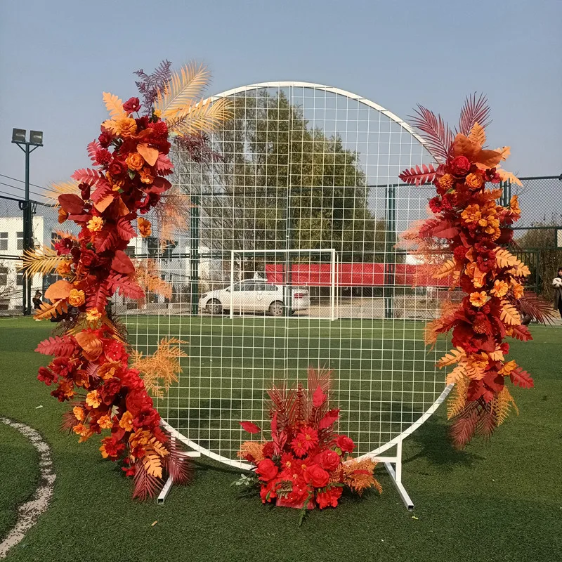 Custom Artificial Flower Row Natural Dried PU Fan Leaf Eucalyptus Greenery Floral Wall Arrangement Wedding Grid Arch