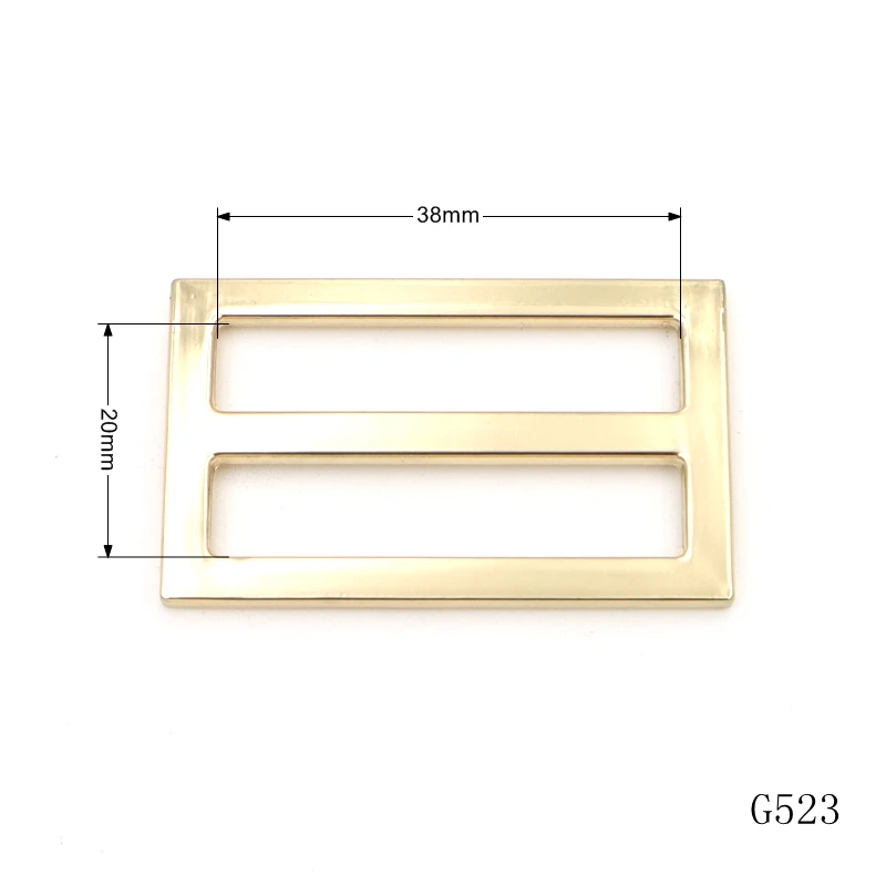 gold polish 38mm zinc alloy flat wire metal slider buckle ring metal buckle ring adjuster for bag strap