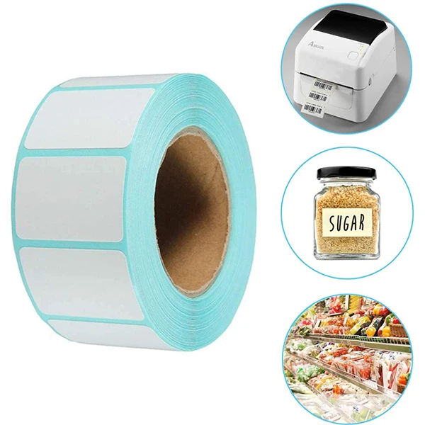 Белая пустая этикетка рулон прямая термоэтикетка пользовательские печатные логотипы