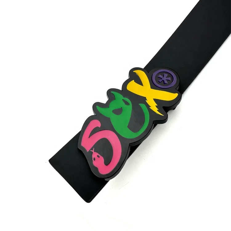 Creative Sex Zinc Alloy Letter Logo Shape Custom Brand Private Name Enameled Belt Buckle