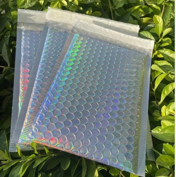 Low price Poly Bubble Mailer Poly Mailer Bag Filled Envelope Express Shipping Packaging Customized Holographic Laser Bubble Mail