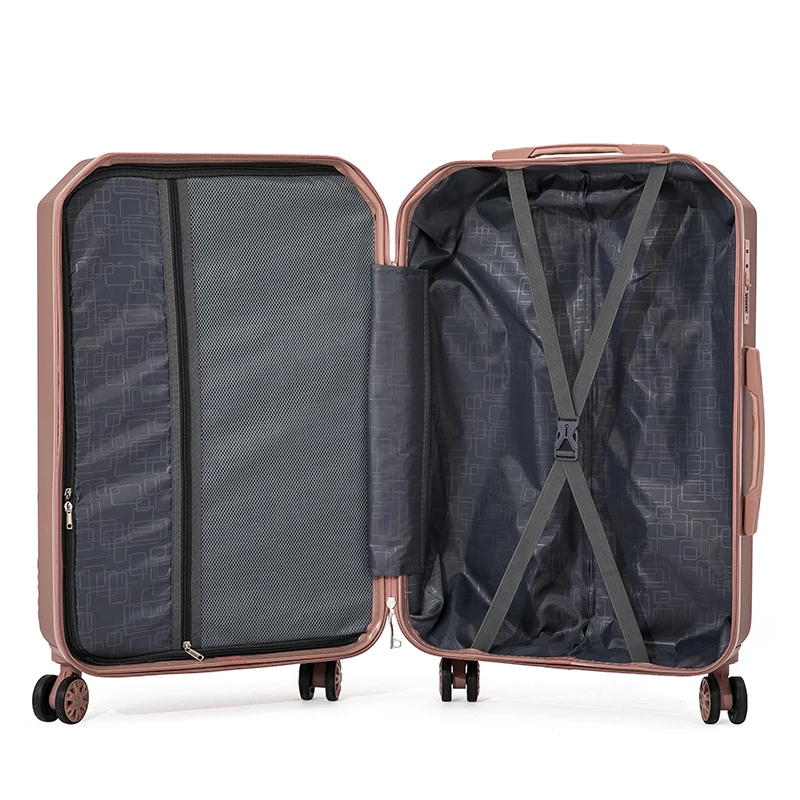 2024 Custom 12+14+20+24+28 5pcs Luggage ABS PC Travel Business Carry-on Luggage Novel PINK Trolley Suitcases