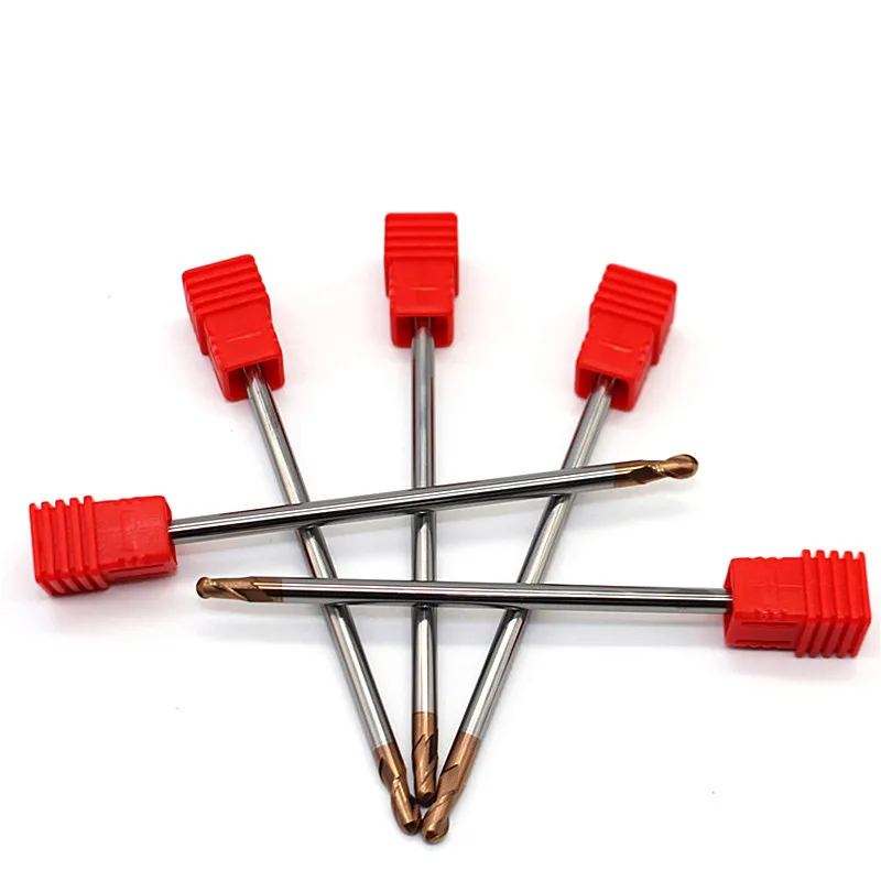 HRC58  Tungsten Steel CNC Metal Milling Cutter Carbide End Mill  2 Flute Ball Nose End Mill