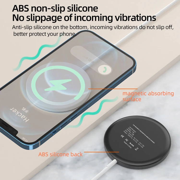  Factory direct magnetic suction quick charging 10W portable QI standard wireless charger can be