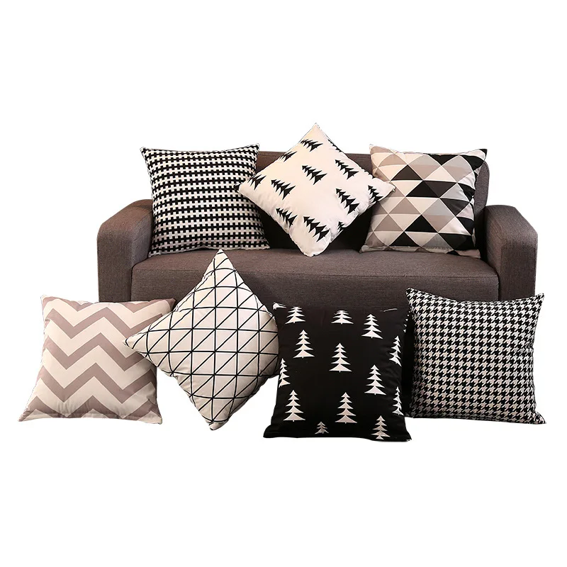 Cross-Border Home Pillow Square Pattern Portable and Washable Sofa Cushion for Sleeping for Hotels Made of Polyester