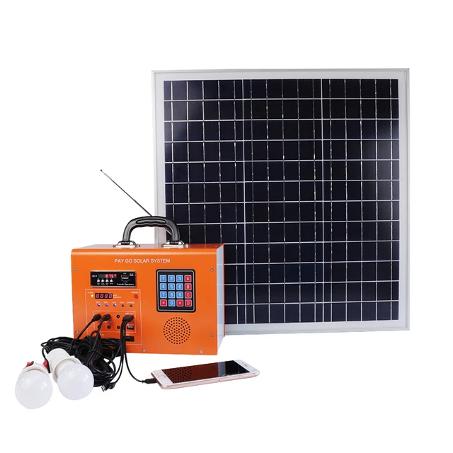 Pay As You Go 50w portable home lighting kit mini solar system off grid solar power system