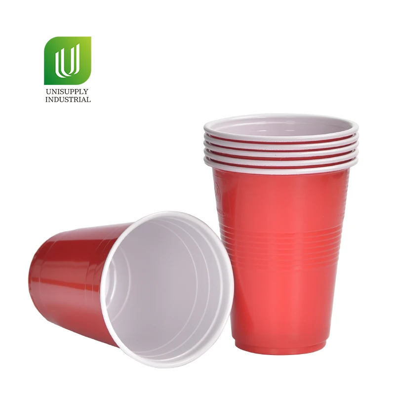 Disposable 16OZ 480ML Red Blue Plastic Cups  For Beer Pong Game  Party Drinking
