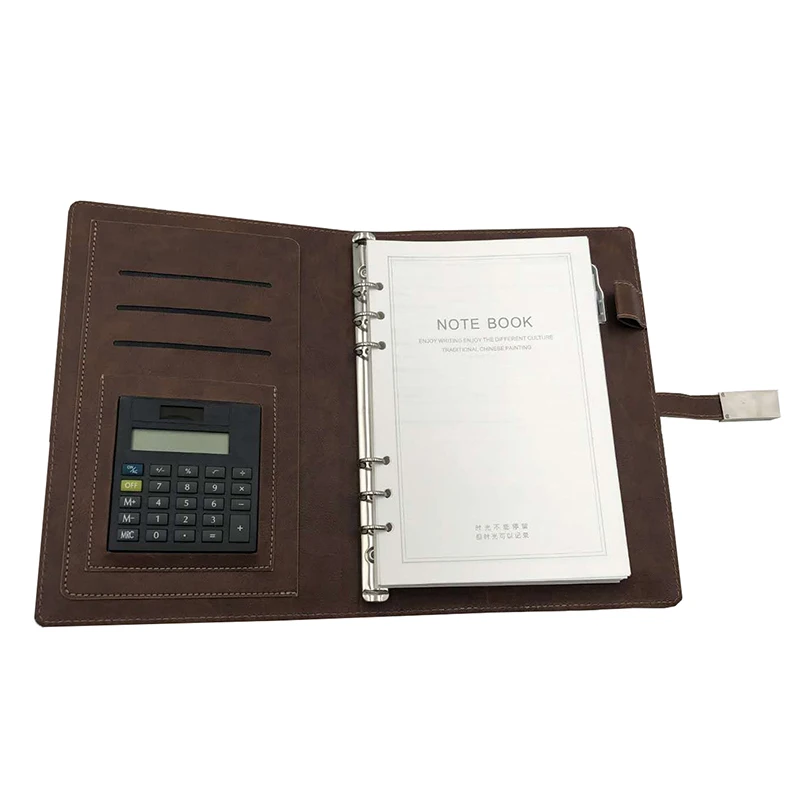 Power Bank Notebook with Calculator USB flash Drive PU Leather A5 Diary for Men Office Business