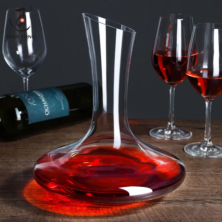 1400ml U Shape Champagne Wine Glasses Decanter Amazon Top Seller Lead Free Wholesale Clear Crystal Wine Decanter with Laser Logo