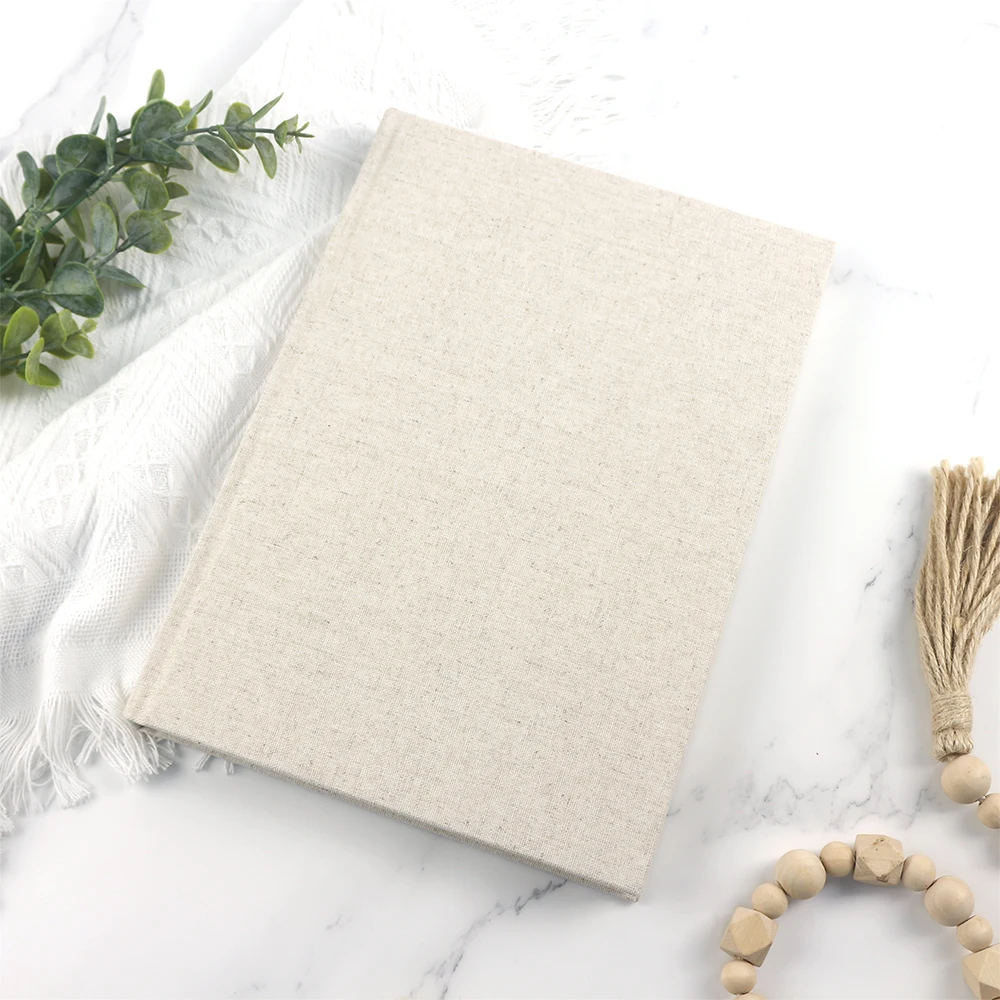 Custom Linen Fabric Hardcover Notebooks A5 Journal Organiser  Printing