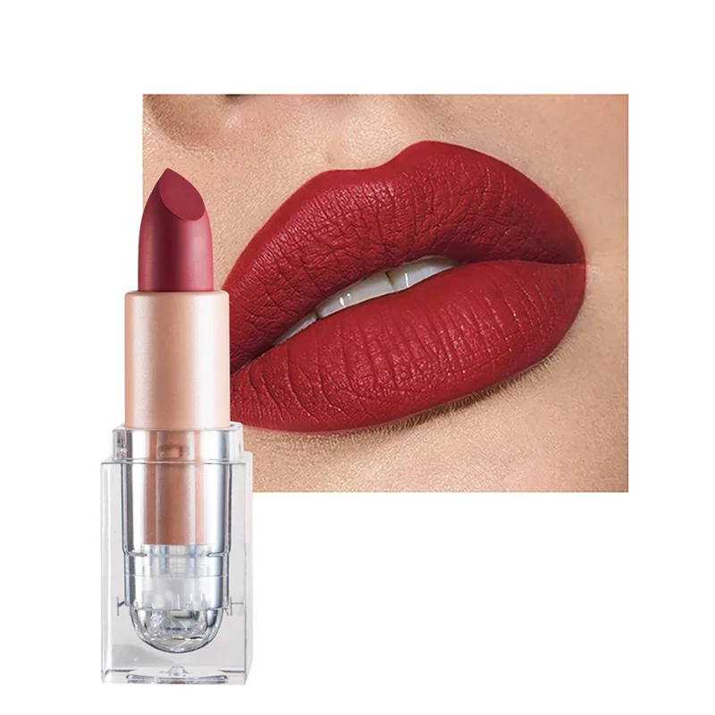 2023 12Color Spot Goods OEM Small Ice Cubes Lipstick Matte Waterproof Easy To Color Lipstick Customize Lipstick