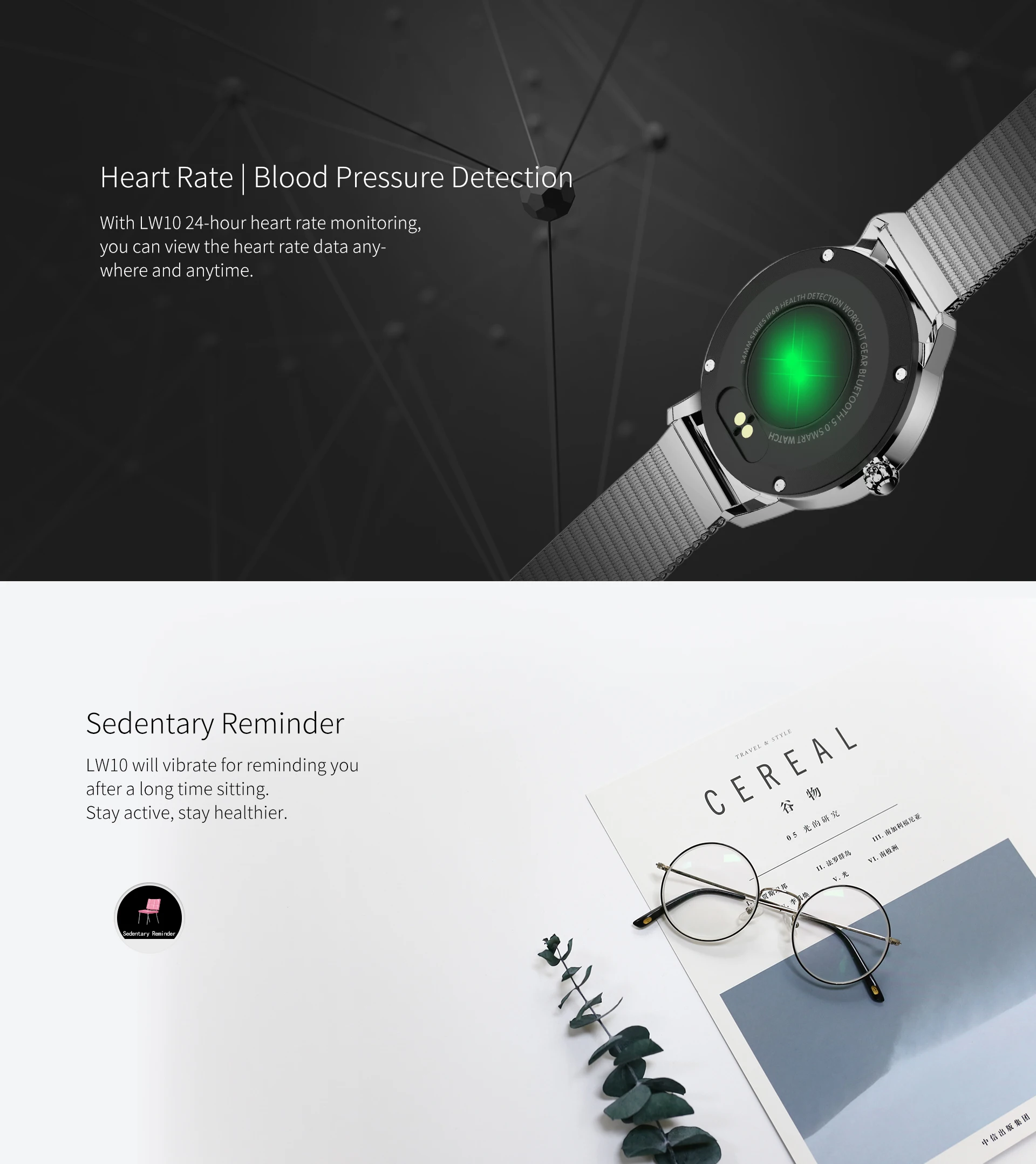 Smart Wrist Watch Sport Women Heart Rate Monitor Health  Ip68 Metal Strap Smartwatch