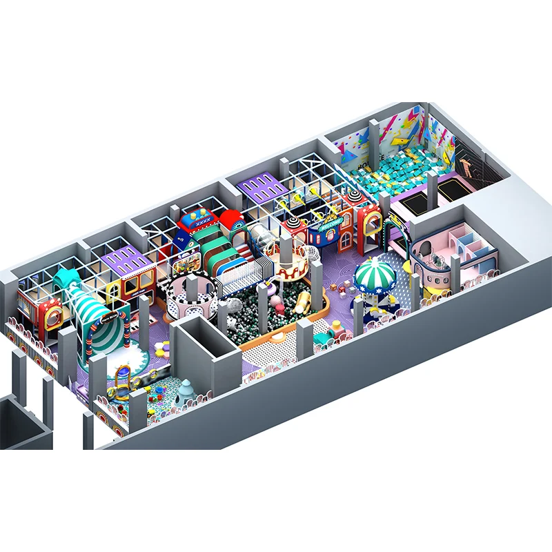 Professional Design Free Jump Colorful Children Soft Play Indoor Playground Equipment And Indoor Trampoline Park With Big Slides