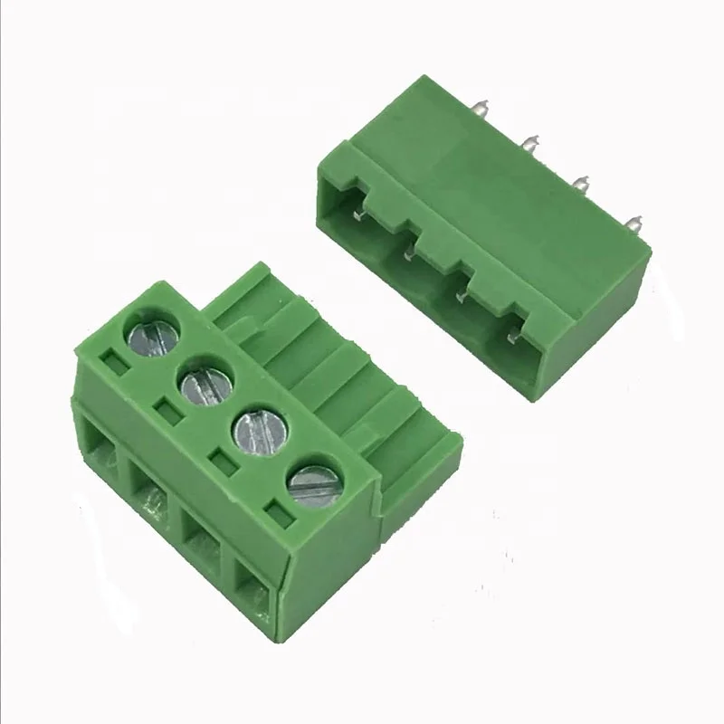 connector terminal block 5.08mm 4 pole straight angle PCB male and 90 degree female pluggable type XK2EDGKVC-5.08MM
