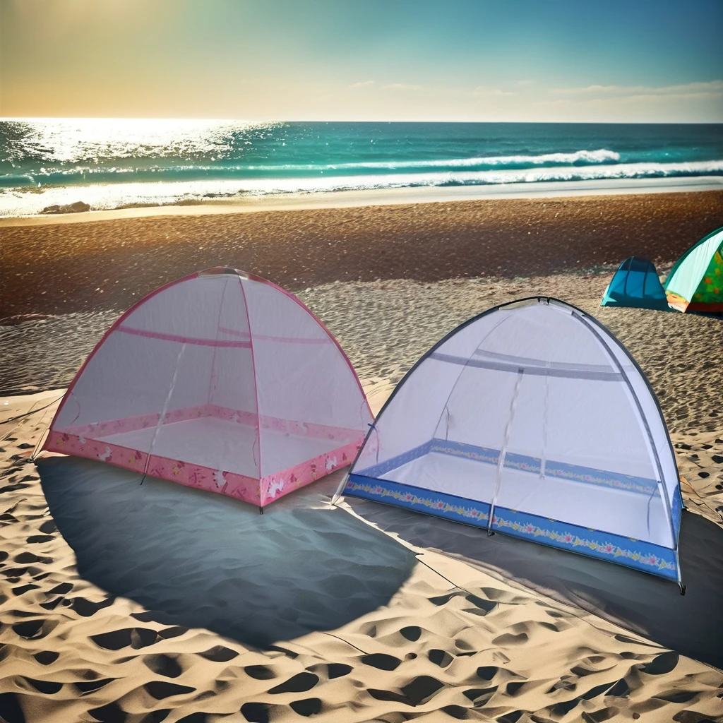 Wind Valley Waterproof Indoor Mesh Bed Tent Breathable Foldable Portable Pop Mosquito Net Kids Single Layer Fiberglass 2-Person