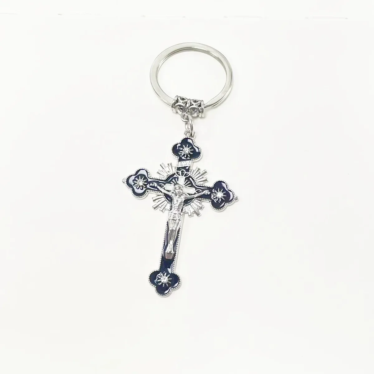 New Arrivals Christian Cross Keychain Creative Diamond Bag Pendant Keychain Personality Fashion Cross Key Chain