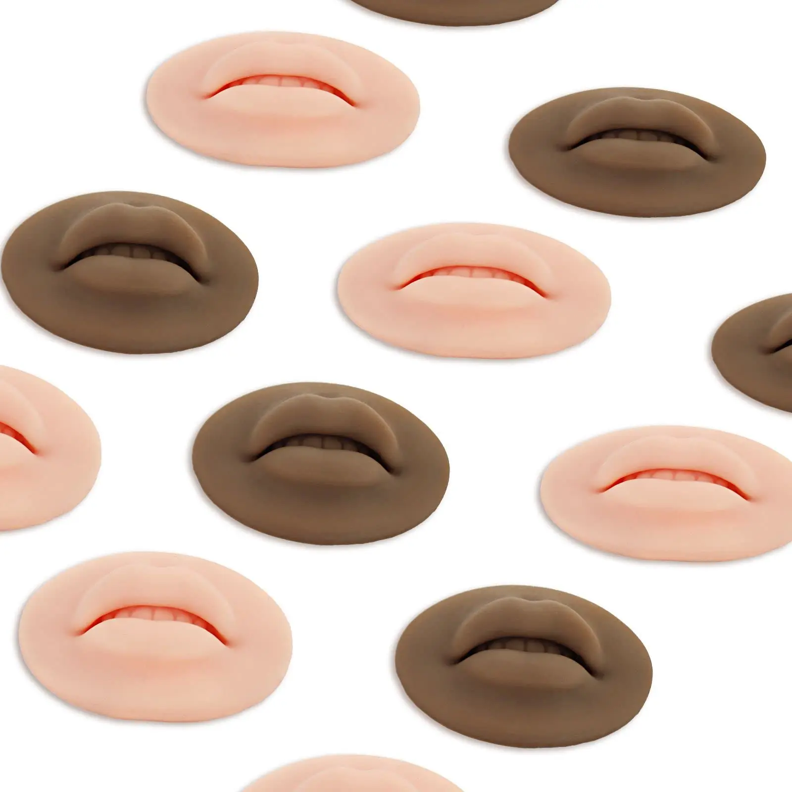 5D Soft Lip Blush Mold Permanent Makeup Tattoo Full Realistic Easy Coloring Silicone Lip Open Mouth Practice skin