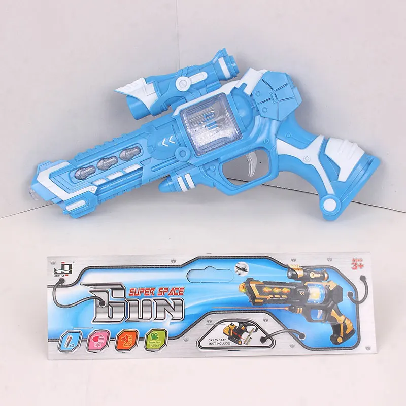 Plastic Revolver Military Projection Voice Flash Light Gun Model Toy Electric Space Gun Kids Toy Pistol
