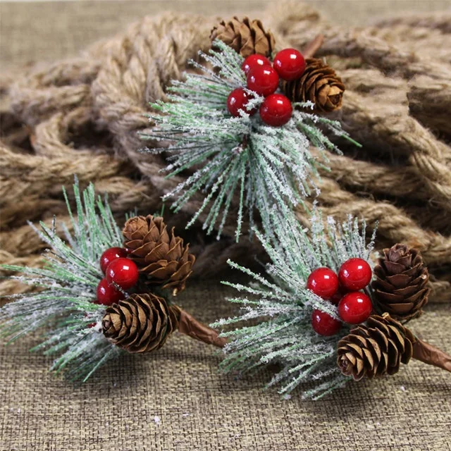 DIY Handmade Creative Packaging Gift Box Accessories Artificial Christmas pine needles mini christmas pine needle accessories