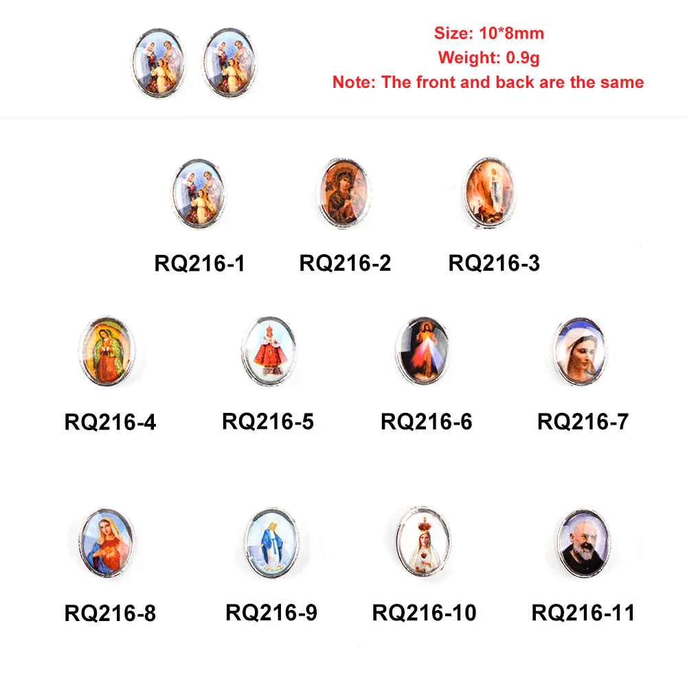 New Mix Oval Beads Enamel Our Lady Miraculous Medal Floral Rosary Centerpiece Cross Jesus Virgin Mary Catholic Alloy Crucifix