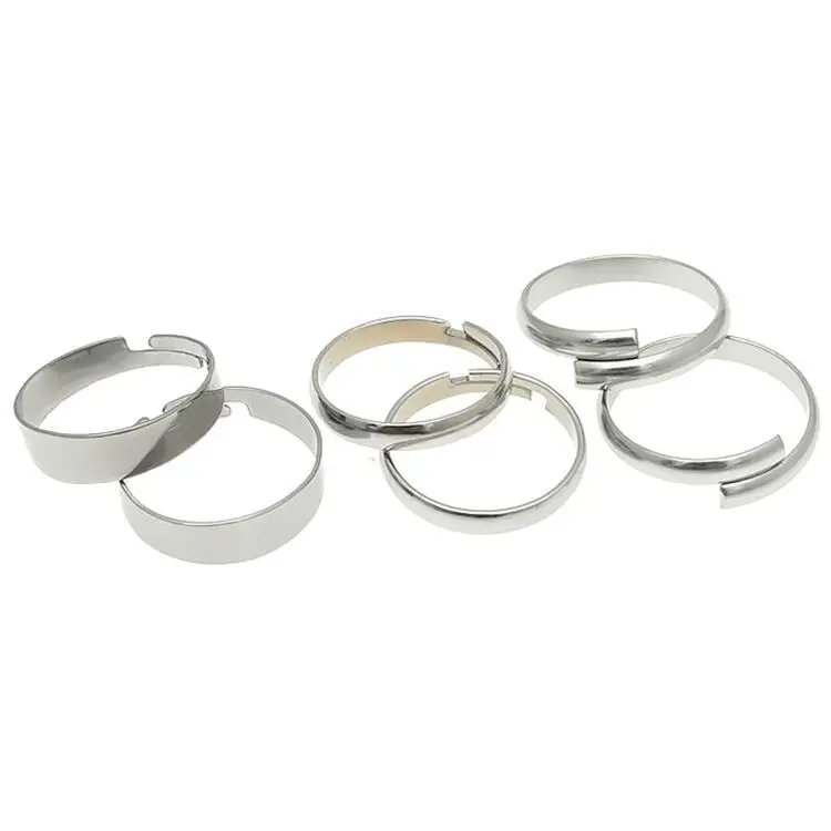 Annuo Supplies 316 Stainless Steel Ring Round Smooth Titanium Adjustable Accessories Wholesale