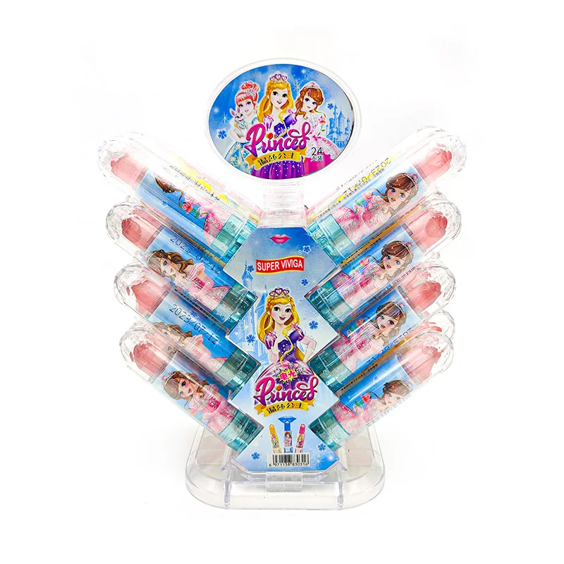 Fruity Light Mini Cute Crazy Glossy Lipstick Shape Hard Candy Toy Lollipop